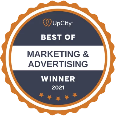 upcity best of marketing & advertising winner 2021 badge